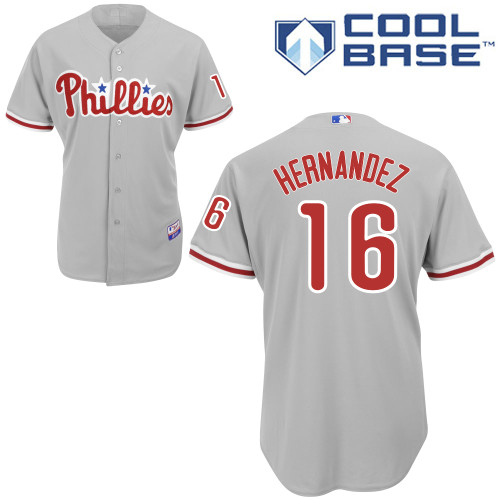 Cesar Hernandez #16 Youth Baseball Jersey-Philadelphia Phillies Authentic Road Gray Cool Base MLB Jersey
